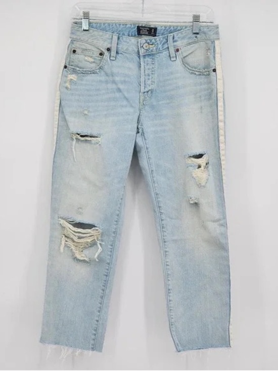 Abercrombie & Fitch Denim - Abercrombie & Fitch Light Blue Distressed Boyfriend Jeans